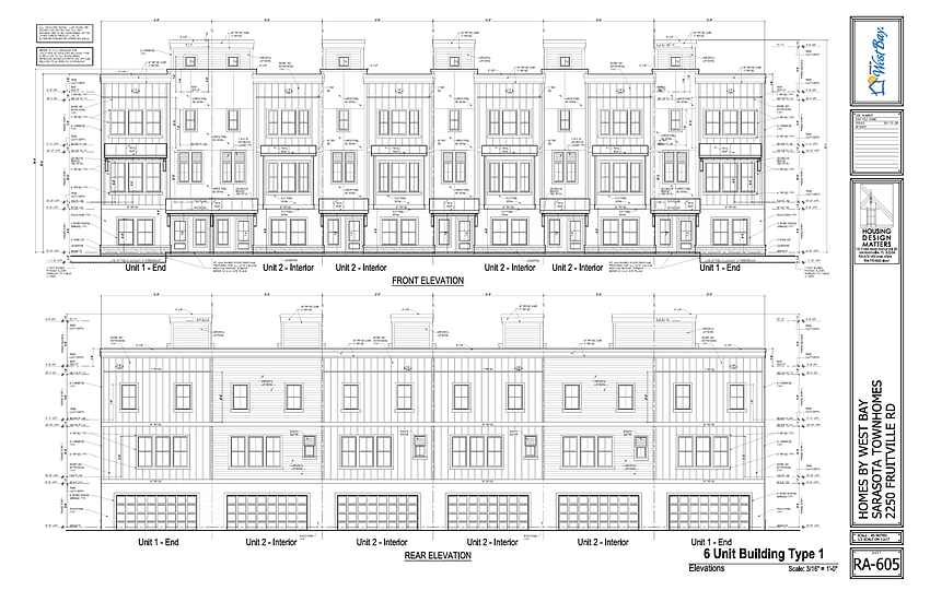 Each townhouse at 2250 Fruitville Road would come with a two-car garage.