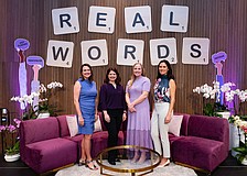 Sarasota Memorial Healthcare Foundation President Stacey Corley with panelists Dr. Kelly Hamel, Dr. Sarah Kimball and Dr. Angela Boldo