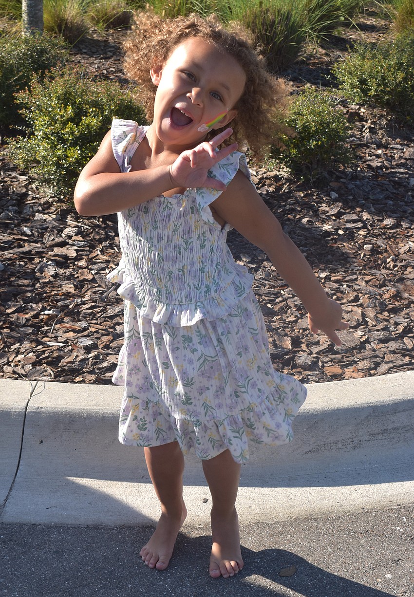 Lakewood Ranch's Kollins Carr, 4, shows off her best dance moves.