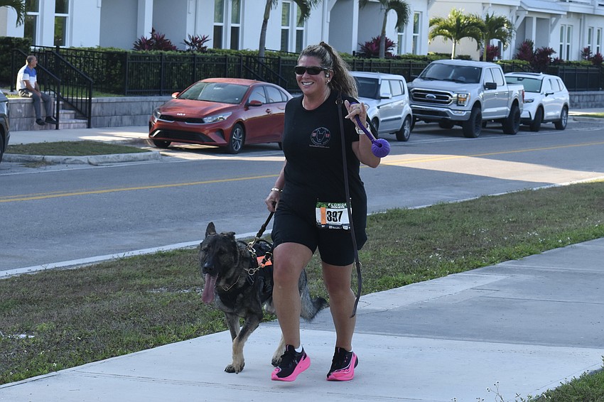 Danielle Carpico walks Ludo.