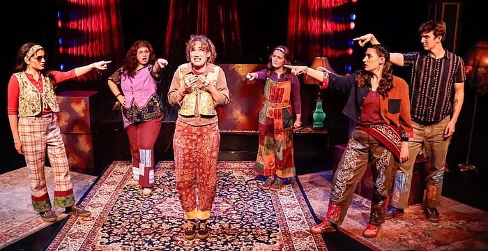 From left to right, Maya Carpentiere, Amanda Gonzalez, Christiana Allison, Grayson Buchanan, Sheila Wallis and Ryan Duga star in Florida Studio Theatre's children's production, "The Pirate Ship and the Sea Monster and Other Winning Plays."