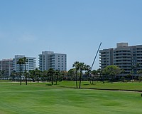 The southern end of Longboat Key feature many mid-rise condo buildings including the Beaches of Longboat Key (right, built in 1984), Regent Place of Longboat Key (middle two buildings, built in 1995) and Longboat Key Towers (left two buildings, built in 1970).