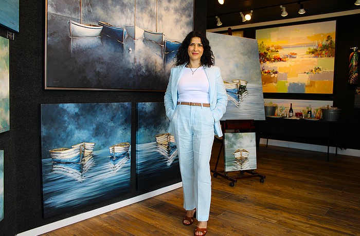 Artist Darina Bratkova, originally from Ukraine, is the creator of thought-provoking, water-based scenes that many visitors to St. Armands Circle first view when coming to the business hub. She shared how she got her start as an artist and her hopes for educating others in the future.