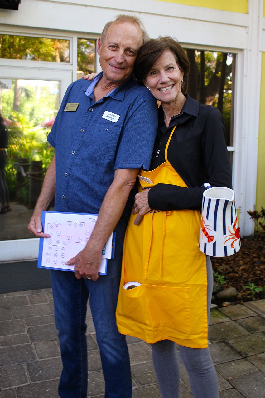 Kiwanis Club of Longboat Key members Gary Coffin and Lynn Armstrong Coffin keep seating running smoothly at the March 28 pancake fundraiser at the Lazy Lobster.
