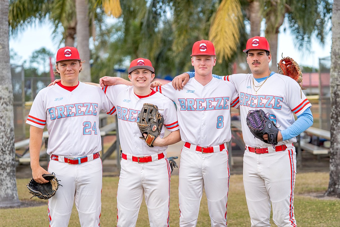 Seabreeze honored seniors Austin Upchurch, Jacob McKinnon, JT Gilbert and Tommy Hayes. Courtesy photo by Homegrown Memories Photography