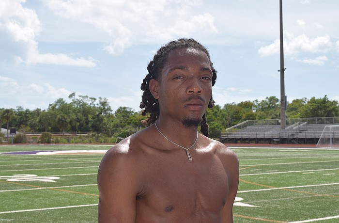 Jacobey Mobley's speed isn't just on the track. He was Booker football's leading rusher in 2025 en route to the FHSAA Class 3A state semifinals.