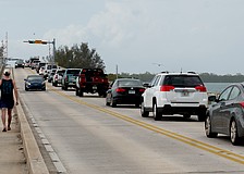 Traffic headed north off Longboat Key often backs up onto the Longboat Pass Bridge as Anna Maria Island has become a congestion hotspot on the barrier islands.