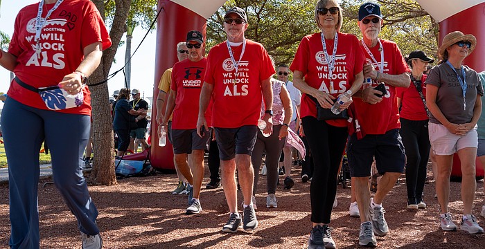 Walkers head out on the walk in 2025.