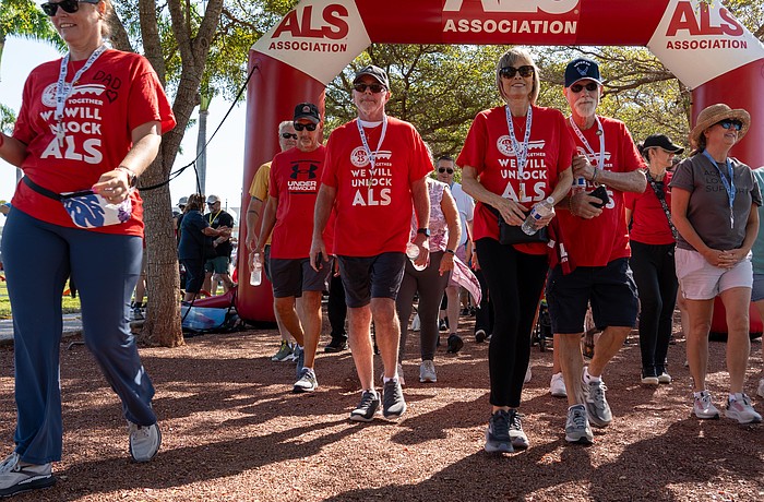 Walkers head out on the walk in 2025.
