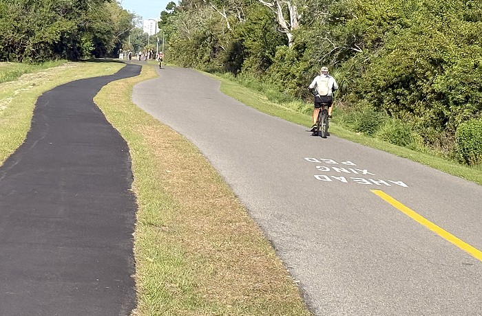 Sarasota County has opened a 1.5-mile stretch of newly bifurcated Legacy Trail, separating bicyclists and other wheeled conveyances from walkers and runners.