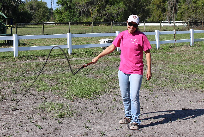 Rebecca McCullough never had cracked a whip until her daughter won one in a raffle. Now they both have picked up the skill.