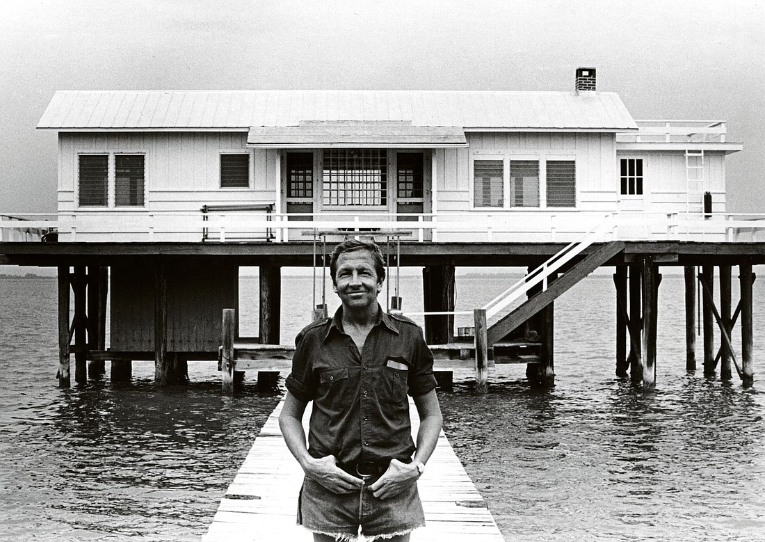 American artist Robert Rauschenberg in 1979 in front of the Fish House, one of the buildings on his Captiva property that just sold to South Seas.