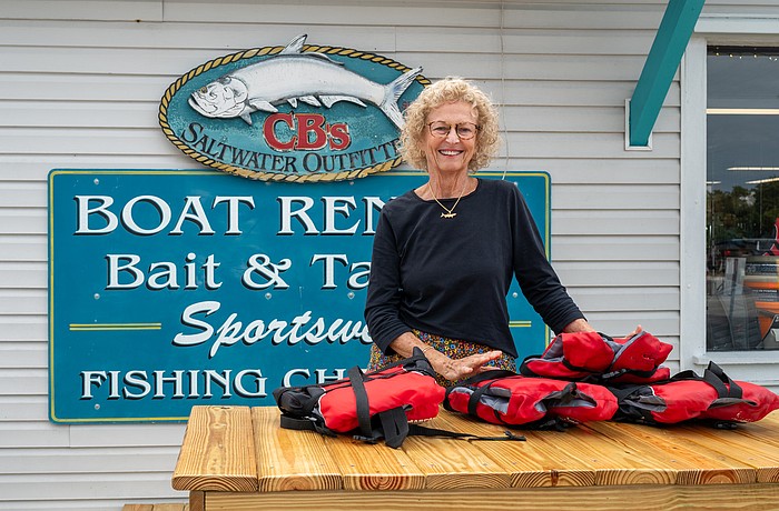 Aledia Tush, co-owner of CB’s Saltwater Outfitters, has spent nearly five decades helping shape the business into a Siesta Key institution known for its welcoming spirit and family-first approach.
