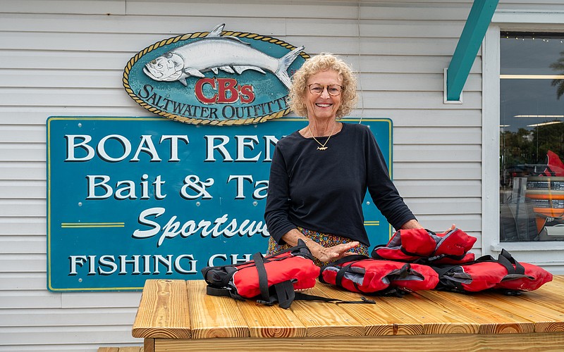Aledia Tush, co-owner of CB’s Saltwater Outfitters, has spent nearly five decades helping shape the business into a Siesta Key institution known for its welcoming spirit and family-first approach.