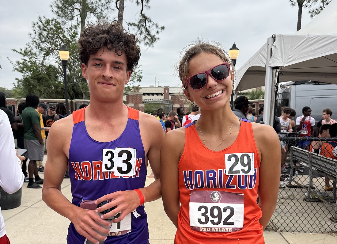 Horizon High's Jacob Finch and Abigayle White recorded personal bests during the  FSU Relays.