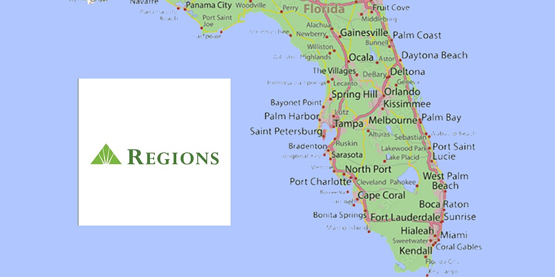 Alabama-based Regions Bank is one of several banks adding branches in Florida.
