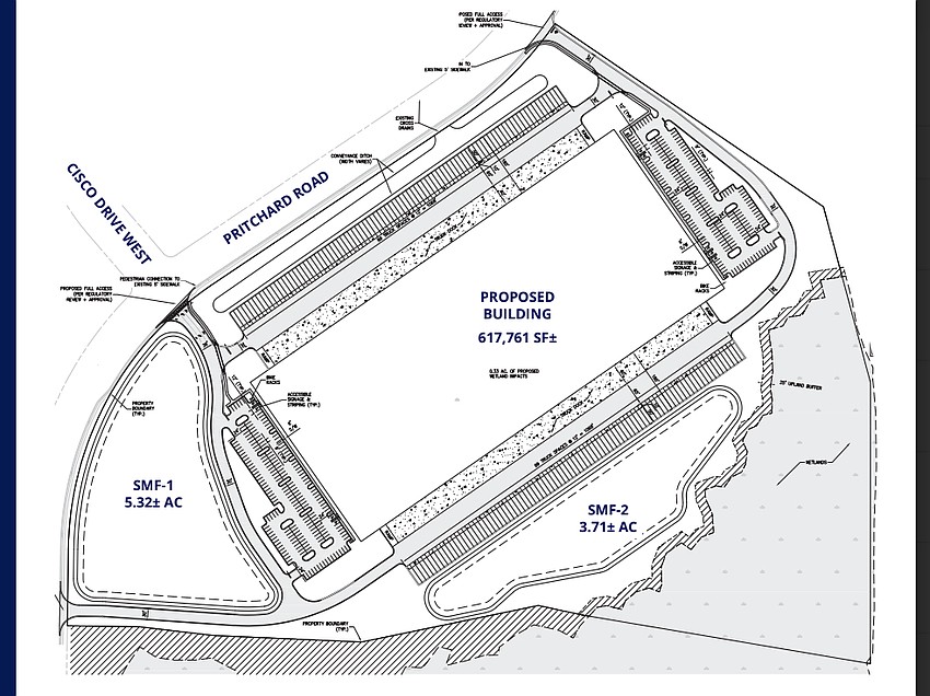 Pan American Group Inc., led by family members of former Florida Lt. Gov. Carlos Lopez-Cantera, filed civil engineering plans with the city Jan. 5, 2025, to build a 617,760-square-foot building along Pritchard Road.