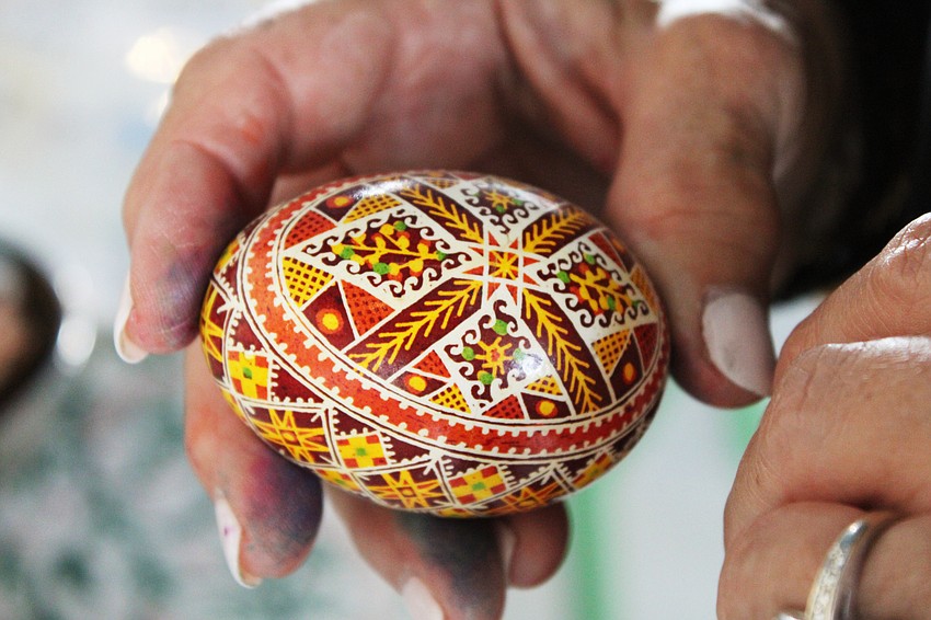 It takes years of experience and a steady hand to craft highly detailed pysanky.