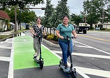 Corinne Arriaga (left) has been promoted to the city's chief transportation planner and Alvimarie Corales to capital projects manager.