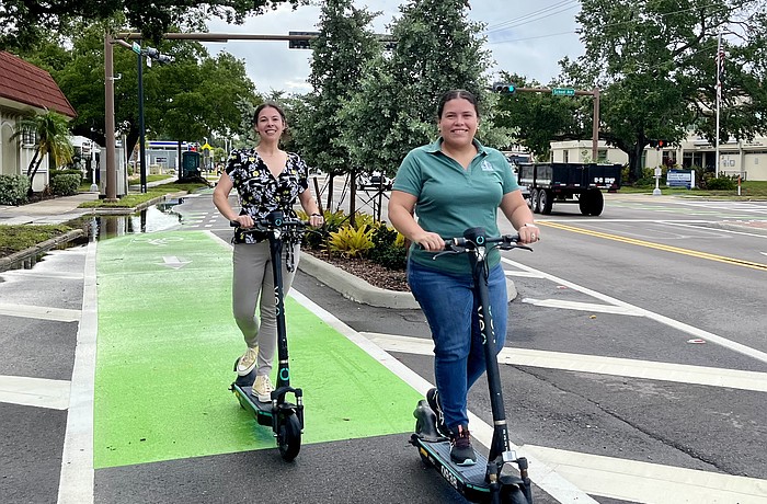 Corinne Arriaga (left) has been promoted to the city's chief transportation planner and Alvimarie Corales to capital projects manager.