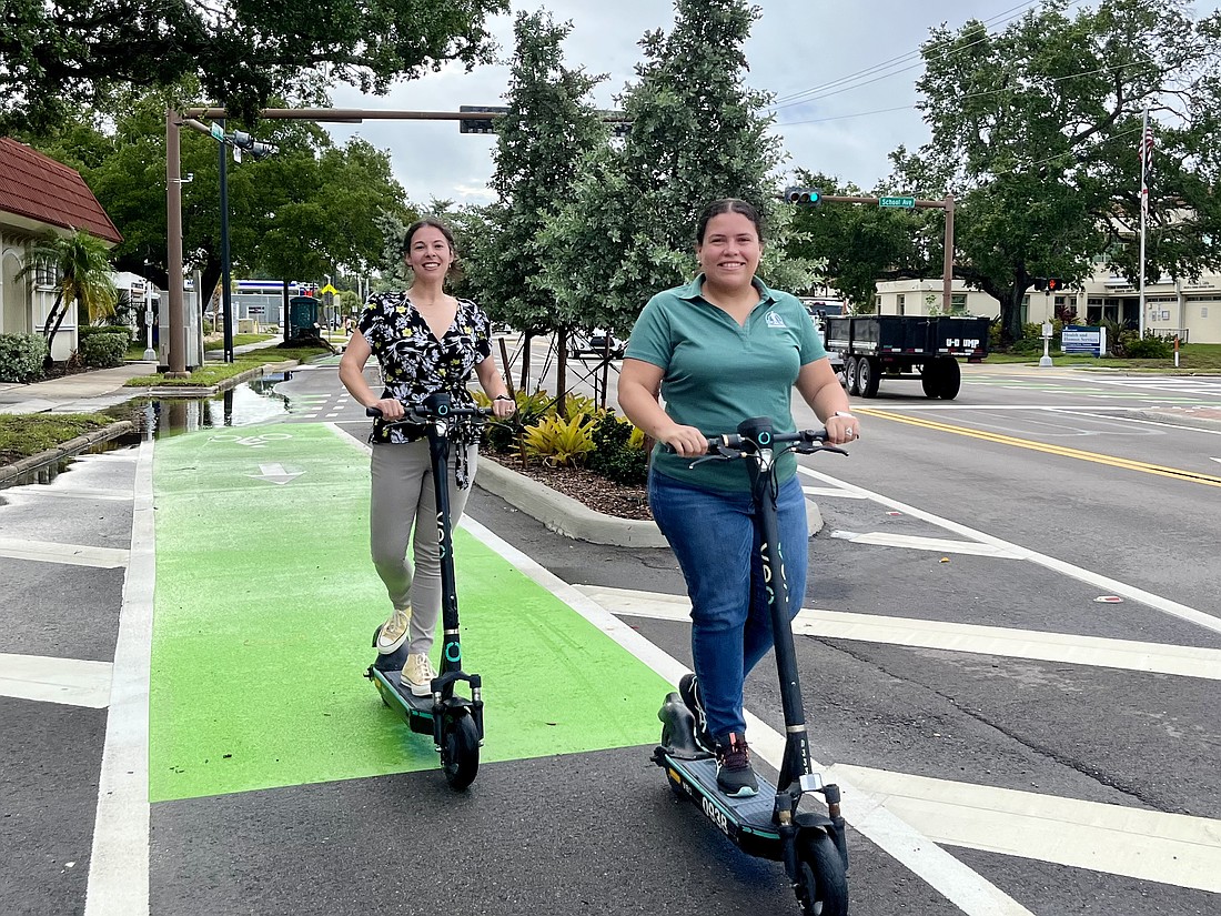 Corinne Arriaga (left) has been promoted to the city's chief transportation planner and Alvimarie Corales to capital projects manager.