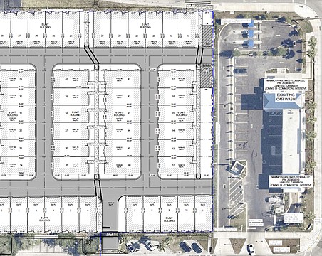 The Fruitville Townhomes site plan to replace the vacant former Sarasota Lanes bowling center.