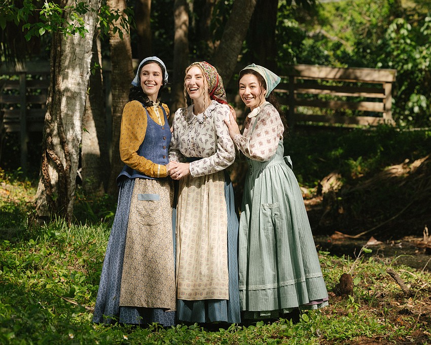 Noa Luz Barenblat, Rachel Gubow and Linda Bard play the milkman Tevye's three daughters in Asolo Rep's 