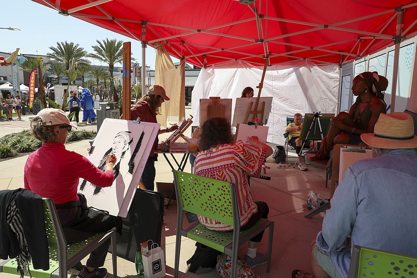 People take part in an art class during the seventh annual One Daytona Art Festival. Photo courtesy of Alexis Meadows