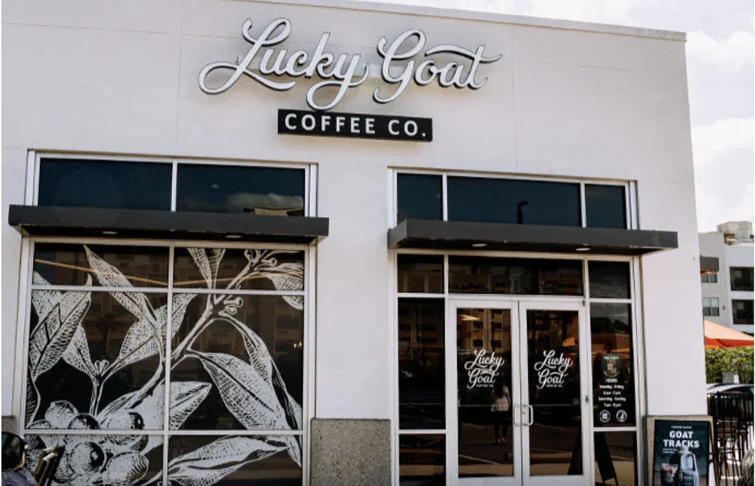 Lucky Goat Coffee Co. operates at 10618 Deerwood Park Blvd., No. 1, in the former Mini Bar Donuts + Coffee space near St. Johns Town Center.