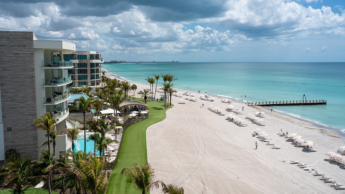 The St. Regis Longboat Key Resort is the only Gulf-facing property on Longboat Key with a private beach groin, constructed decades ago by Colony Beach & Tennis Resort owner Murf Klauber to fight beach erosion.