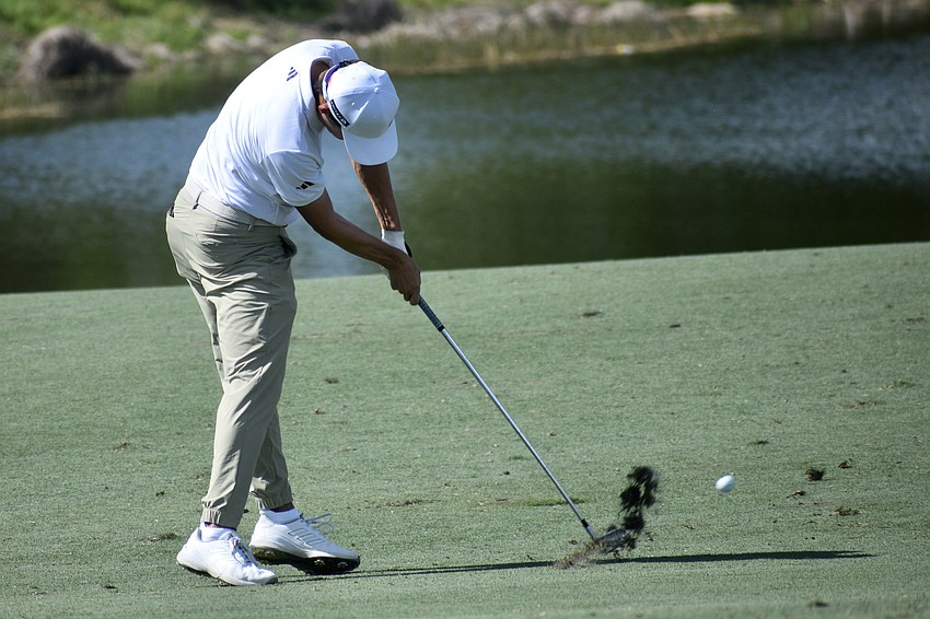 Kaito Onishi digs up some dirt with his approach shot on the 15th hole. At 27 years old and from Japan, he withdrew before the third round.