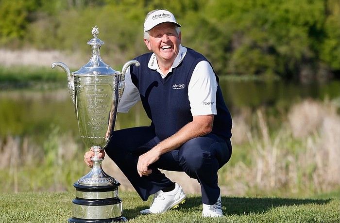 Colin Montgomery, a two-time winner of the Senior PGA Championship, is in the 135-player field committed to play April 16-19.