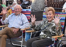 Lakewood Ranch's Jerry and Marilyn Schneider, who have been married for 63 years, enjoy the live music at Music on Main April 3.