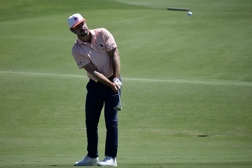 Doc Redman chips toward the 11th hole. He won the Astara Chile Classic earlier this season, but in the Suncoast Classic, is tied for 54th place.