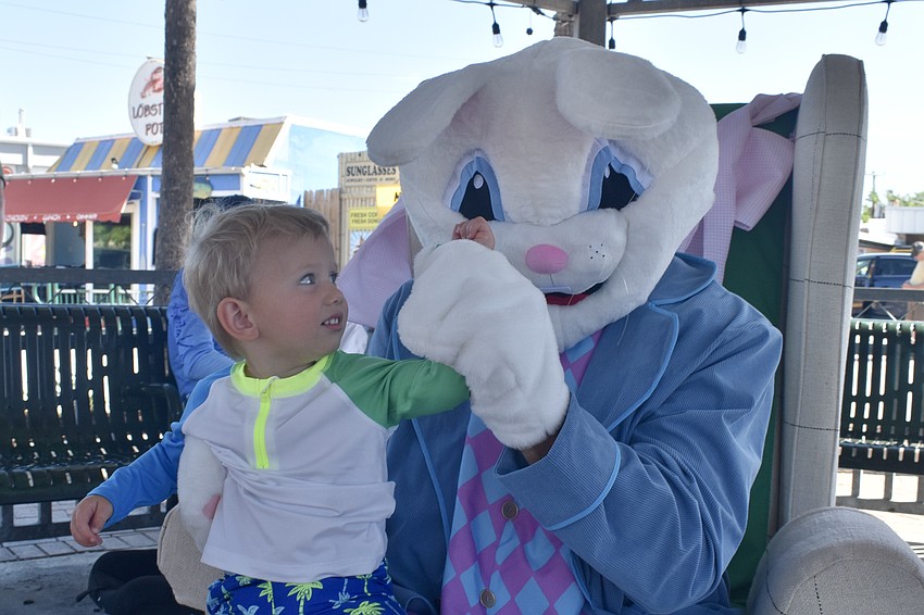 Luke Loudermilk, 1, meets the Easter Bunny.