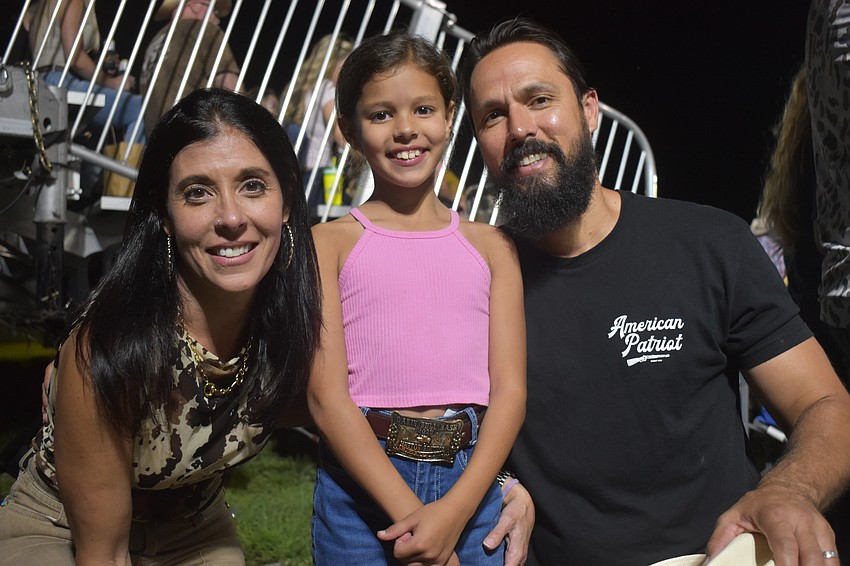 Sarasota's Marilyn Voyles, Harlyn Voyles and Justin Voyles are proud to be part of the mutton busting event at Dakin Dairy Farms' Bull Bash.
