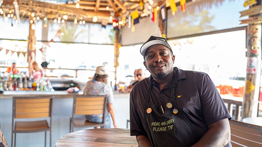 Andre Wilkinson runs bingo and other entertainment at Drift-in AMI. He leaves his Bradenton house hours before his shift on the island even though his commute is just seven miles. Andre Wilkinson runs bingo and other entertainment at Drift-in AMI. He leaves his Bradenton house hours before his shift on the island even though his commute is just seven miles.
