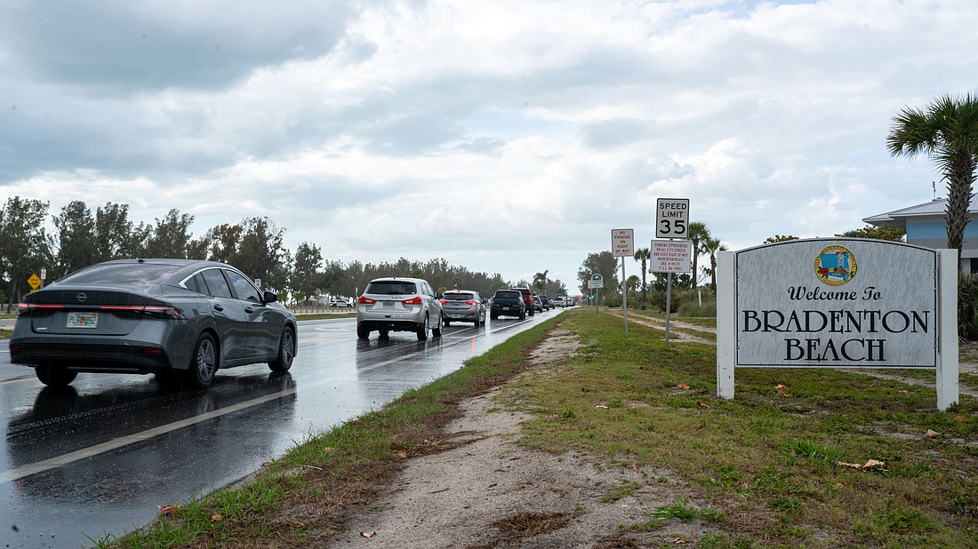 Traffic is often bumper to bumper on Gulf Drive South. During spring break, even rainy days didn’t stop tourists from flocking to Anna Maria Island.