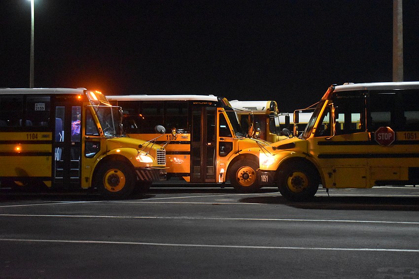 With the current start times — high schools at 7:30, middle schools at 9:20 and elementary at 8:25 — the buses drive on a tiered system, covering multiple routes. If school start times change and start too close to the same times, even more buses and drivers would be needed. With the current start times — high schools at 7:30, middle schools at 9:20 and elementary at 8:25 — the buses drive on a tiered system, covering multiple routes. If school start times change and start too close to the same times, even more buses and drivers would be needed.