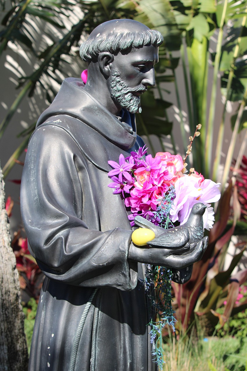It took a keen eye to spot some of the Easter eggs hidden high up in trees and atop statues.