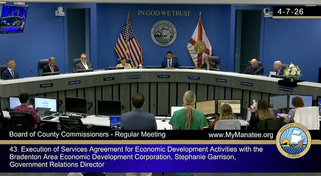 The Manatee County Board of County Commissioners voted unanimously to approve a new contract with the Bradenton Area Economic Development Corporation.
