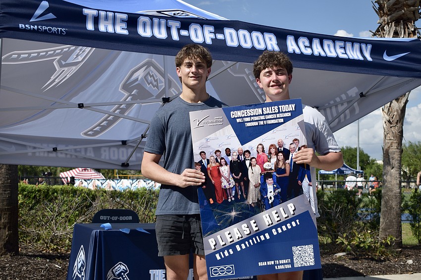 Chase Smith (left) and Drew Smith (right) have raised nearly $40,000 for pediatric cancer research, as of April 7. This was the first year Drew Smith was fully involved after Chase Smith ran the fundraiser in 2024 and 2025.