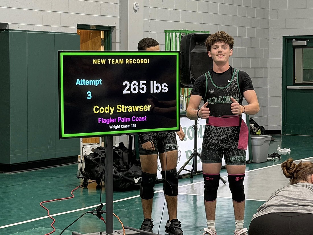FPC's Cody Strawser broke the school clean-and-jerk record for 129 pounds. Courtesy photo