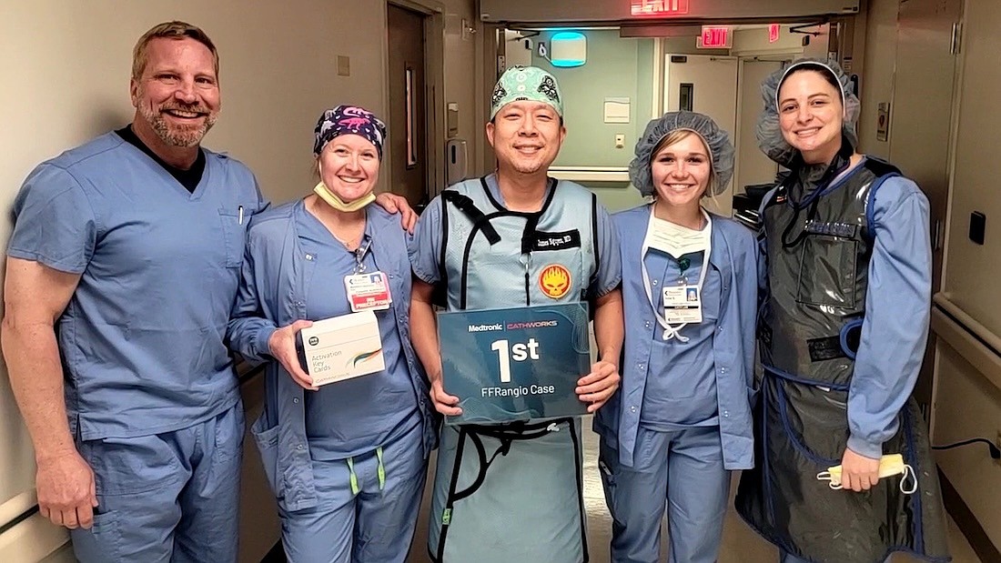 Dr. James Nguyen and the cardiac team at Manatee Memorial Hospital began using a new AI and advanced computational science tool when treating patients with coronary artery disease.