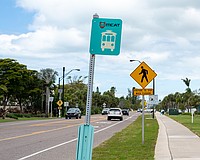 Manatee County Area Transit bus stops are unused on Longboat Key as on demand service using vehicles like the white Ford Explorer pictured are now the only public transportation options on the barrier island.