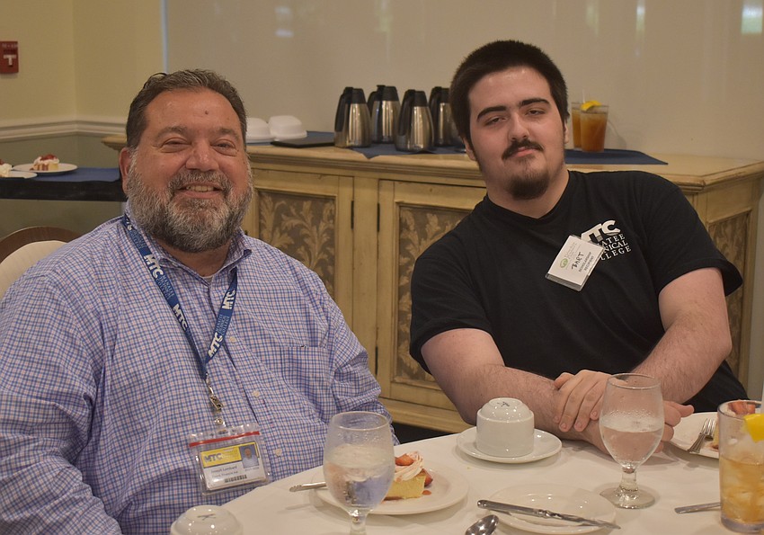 Joseph Lombard, a financial aid coordinator at Manatee Technical College, says Bart Reek deserves a scholarship to continue his study of welding due to his character, responsibility and flexibility.