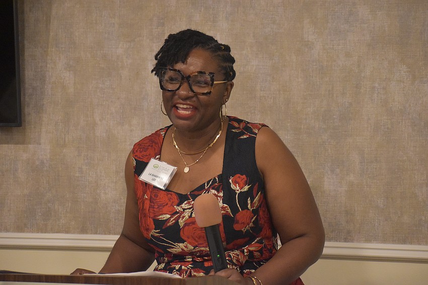 LaShawn’te Lee received a Palm Aire Women's Club scholarship in 2023. She returned to provide an update on her career and give advice to this year's recipients.