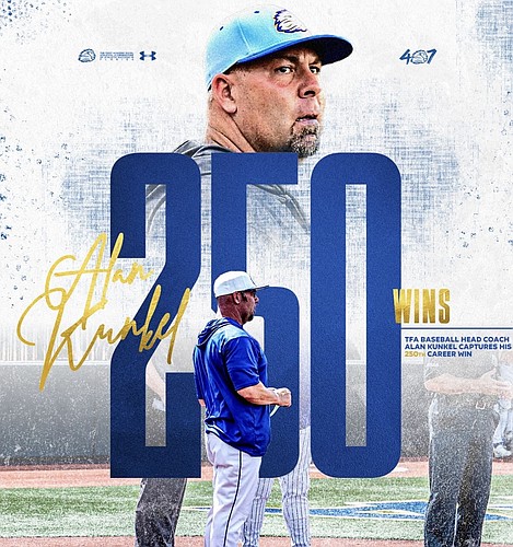 Alan Kunkel, The First Academy baseball team's head coach, reached his 250th career win after two years with the program.