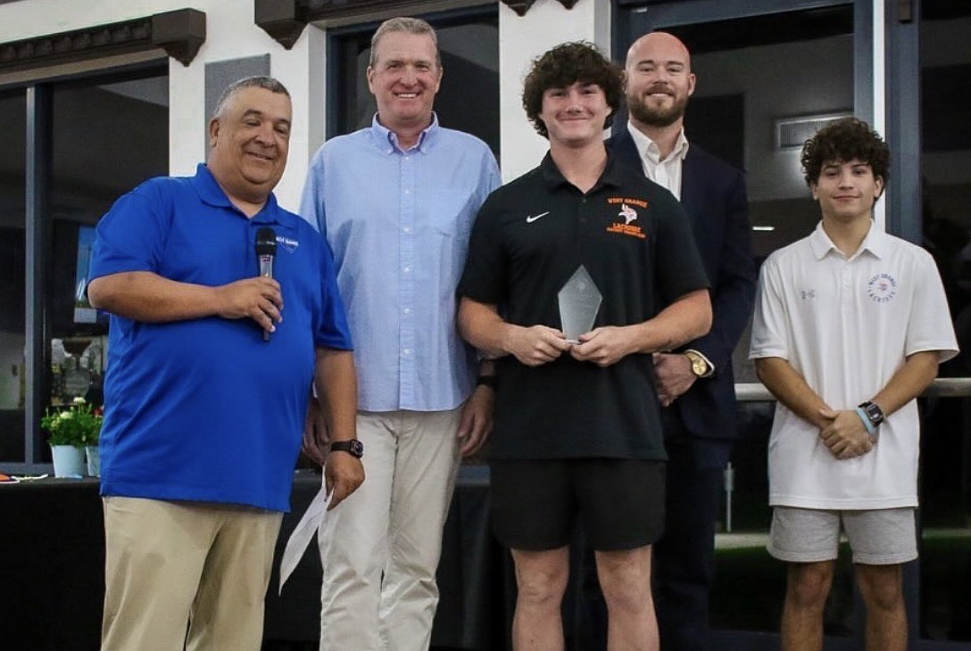 West Orange High boys lacrosse player Dustin Strickland was named the MVP at the Warriors end of season celebration.