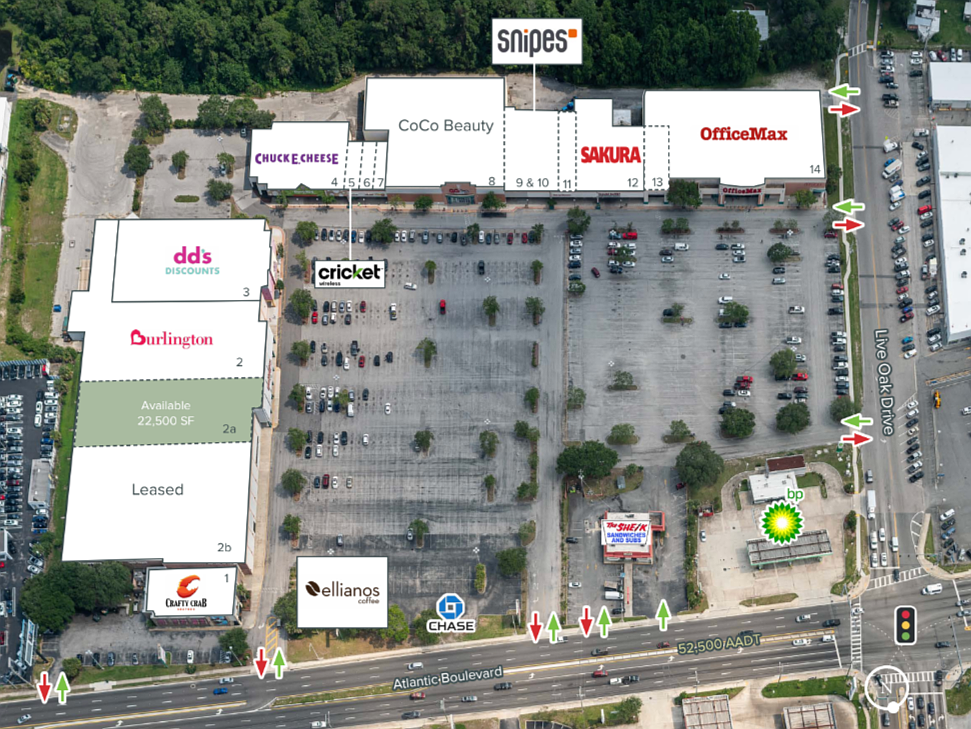 AutoZone will convert the space labeled 2b into its MegaHub concept at Regency Plaza.